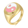 Ins Blogger Gold Jewelry Ring Fashion Creative Retro Geometric Ring Sweet Flower Signet Ring